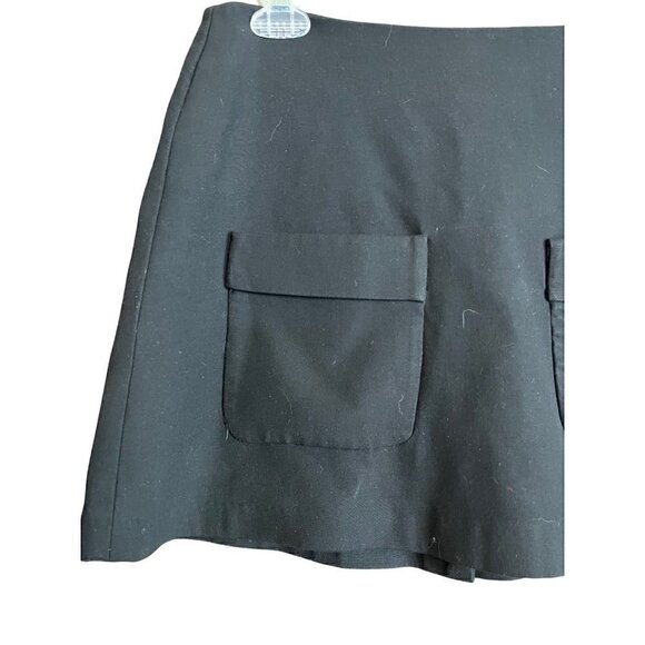 Women's Zara Medium Mini Skirt, Black, Front Pockets, Side Zipper - Picture 6 of 8